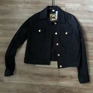 Michael Kors cropped Black Denim Jacket